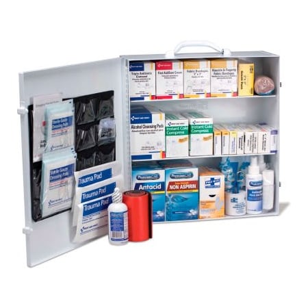 First Aid Only„¢ 90575 3 Shelf First Aid Kit W/Meds, ANSI Compliant, Class B+, Metal Cabinet